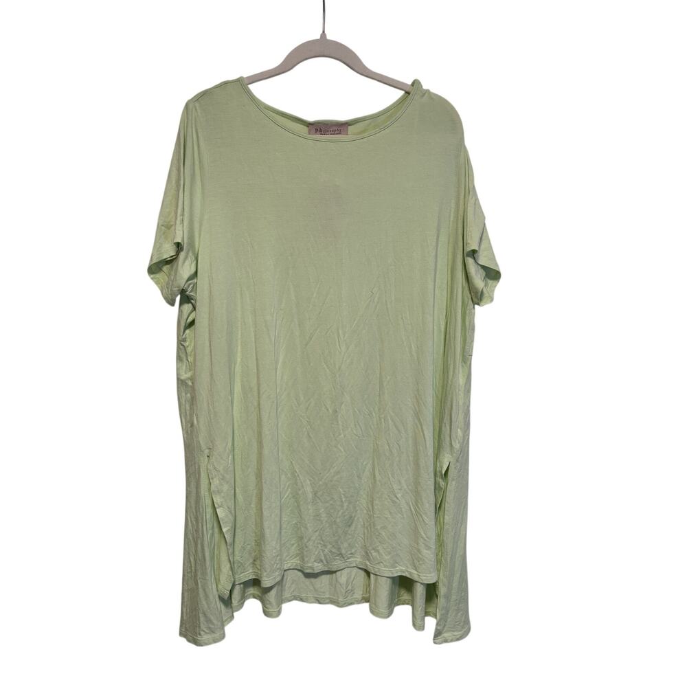 Philosophy Woman Light Green Short Sleeve Shirt 2X - Picture 2 of 7